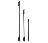 UTHCLO Lot de 3 Petites Spatules en Silicone Double Extrémité, Racloir pour Confiture et Cosmétique, Mini Cuillères Noires Flexibles, Ustensiles Polyvalents Cuisine et Pâtisserie, Usage