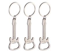 UTHCLO Lot de 3 Porte-clés Ouvre-bouteilles en Métal Argenté Forme Guitare Créatif Décoration Usage Large pour Bar Cuisine