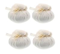 UTHCLO Lot de 4 Boules de Massage aux Herbes D’Artemisia Argyi Têtes de Rechange pour Bâtonnet de Moxa Thaï Tissu Non Tissé Blanc Kit DIY pour Relaxation Musculaire et Thérapie