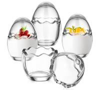 UTHCLO Lot de 4 Pots à Pudding en Verre 100 Ml Résistants à la Chaleur Coupes à Gelée de Coquille d'Œuf pour Yaourt et Pâtisserie Ustensiles de Cuisson pour Desserts Maison