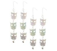 UTHCLO Lot de 4 Réflecteurs Suspendus de Tête de Chat, Double Face, pour Extérieur et Jardin, Dispositif Lumineux Rotatif, Protection des Arbres Fruitiers et Balcon, Contrôle des Oiseaux