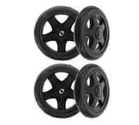 UTHCLO Lot de 4 Roues en Plastique Noires pour Caddie de Courses Pliable, Installation Facile, Robustes, Courses Supermarché