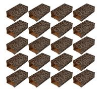 UTHCLO Lot de 50 Paquet Présents en Papier Impression Léopard, Dimensions 23x12x7,5 Cm, Paquet Pâtisserie Anti-huile pour Fête, Emballage Biscuits et Chocolats, Usage Familial et Festif