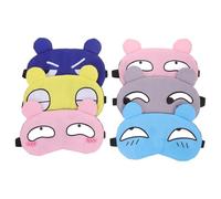 UTHCLO Lot de 6 Masques de Sommeil en Soie Ultra-doux avec Design Adorable de Personnages Animaliers, Masque Yeux Anti-lumière pour Voyage et Maison