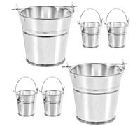 UTHCLO Lot de 6 Mini Seaux en Métal 55X5 CM avec Poignées Décoration Miniature pour Maison Ornements pour Jardinage Miniature Accessoires pour Fête et Mariage