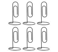 UTHCLO Lot de 6 Porte-Mémos de Bureau en Métal Noir 130 MM, Clips Porte-Cartes de Table Multifonction pour Fiches, Photos et Notes, Accessoire Bureau pour Organisation et Affichage
