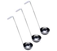 UTHCLO Louches à Soupe en Acier Inoxydable 3 Pièces 60cc 1,5mm Épaisseur Cuillères de Service Réutilisables Manches Longues Cuisine Ménagère et Restauration