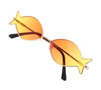 UTHCLO Lunettes de Soleil Orange Originales de Poisson pour Fête Estivale, Légères Protection Uv, comme Accessoire Plage Créatif et Amusant