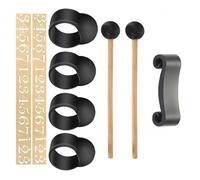 UTHCLO Manchons pour Doigts de Tambour en Silicone Noir 9pcs pour Steel Tongue Drum, Accessoires en Plastique pour Réduire le Bruit et Empêcher le Roulement des Maillets, pour Débutants
