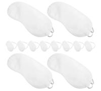 UTHCLO Masque de Sommeil Opaque Jetable 12 Pièces Blanc en Polyester Soie Artificielle, Bandeaux Yeux Confortables et Légers, Masque Oculaire de Voyage pour Bloquer la Lumière