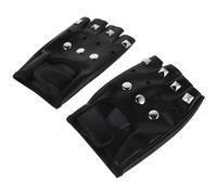 UTHCLO Mitaines Punk Homme sans Doigts en Cuir PU Noir à Rivets Métalliques, Style Gothique Rétro Steampunk, Taille Unique, pour Moto, Cyclisme et Escalade Sportive