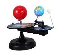 UTHCLO Modèle Éducatif Système Solaire à Trois Sphères Rotatif Globe Terrestre Miniature Et Simulation Terre Lune Soleil, Outil Pédagogique Tactile Pour Apprentissage Astronomique En Classe