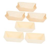 UTHCLO Moule à Pain et Pâtisserie en Bois 3 Pièces Doublures Papier Résistant à la Chaleur Récipient Alimentaire pour Gâteaux Brioches Pains Maison Boulangerie Présent