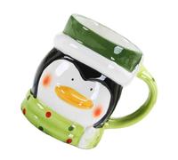 UTHCLO Mug en Céramique Pingouin de Noël 1 Pièce Tasse à Café Festive Poignée Ergonomique Ouverture Arrondie Réutilisable et Écologique pour Boissons Chaudes et Usage Quotidien
