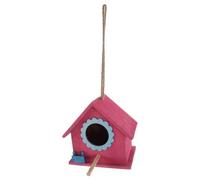 UTHCLO Nichoir Oiseaux Bois Suspendu Décoratif Maison Extérieure Rouge Mini Nid pour Mésange Bleue Mangeoire Murale Jardin Abri Chaleureux pour Oiseaux