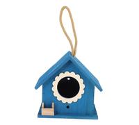 UTHCLO Nichoir Suspendu pour Oiseaux Maison Originale de Jardin Extérieur avec Corde Abri Décoratif et Mangeoire pour Petits Oiseaux Bleu