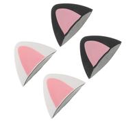 UTHCLO Oreilles de Chat en Silicone pour Casque Audio Décorations Amovibles Noires et Roses Kit 2 Paires Accessoires pour Casque Circum-auriculaire Cosplay et Gaming Légères