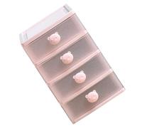 UTHCLO Organisateur de Bureau à Couches Rose Boîte de Rangement Compacte pour Cosmétiques Maquillage et Petits Accessoires Organiseur de Bureau Pratique et