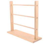 UTHCLO Organisateur de Ruban et Gain de Place en Bois Naturel à 3 Niveaux, Support pour Bobines de Ruban pour Fleuristes et Ateliers de Loisirs Créatifs