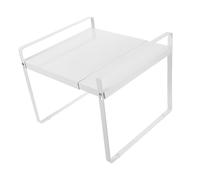 UTHCLO Organisateur Étagères Empilables Extensible pour Cuisine et Salle de Bain Rangement Réglable Blanc pour Optimiser Espace Plan de Travail Support Polyvalent et Gain de Place