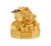 UTHCLO Ornement de Grenouille Dorée Feng Shui pour Bureau Sculpture Décorative en Résine Statuette Compacte et Stable Décoration de Bureau Pratique