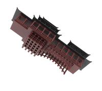 UTHCLO Ornement Mini Kiosque Jardin avec Arche Plastique Décoration Ancienne Architecture Chinoise pour Bonsai Aquarium Terrarium Statue Courtyard Kiosque