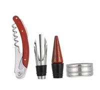 UTHCLO Ouvre-Bouteille de Vin Rouge en Acier Inoxydable 3 Pièces Manche Ergonomique et Anneau Anti-Goutte, pour Fêtes en Famille et Restaurants