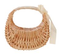 UTHCLO Panier de Demoiselle D'honneur en Osier Tressé Artisanal, Petit Format avec Poignée, Panier à Fleurs pour Pétales et Confettis, Décor Mariage Vintage et Cérémonie Fête