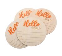 UTHCLO Panneau Annonce de Naissance Garçon Fille Disques Bois avec Prénom Cercles Bois pour Photo Carte Bienvenue Garçon Fille