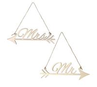 UTHCLO Panneau Fléché Accessoire Créatif Mr et Mrs en Bois Beige pour Décoration de Mariage Rustique Chic pour Fête et Décoration de Jardin