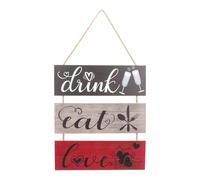 UTHCLO Panneau Mural en Bois Rustique Suspendu Cuisine et Salle à Manger Plaque de Porte Décorative Vintage Panneau Mural de Restaurant Style Ferme Décor Rétro Corde