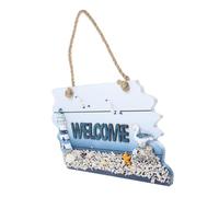 UTHCLO Panneau Style Méditerranéen Décoratif Signe de Bienvenue Suspendu Décor Mural Créatif pour Porte Dentrée Ambiance Bord de Mer Design Élégant