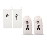 UTHCLO Paquet à Chaussures de Danse Classique et Rangement de Chaussures Lot de 4 en Toile Cordon, Paquet de Ballet Pratique et Portable pour Cours de Danse