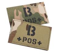 UTHCLO Patch Réfléchissant Vert de Groupe Sanguin B Pos en Nylon, 2 Pièces, Attachable aux Vestes et Équipements pour Situations d'urgence