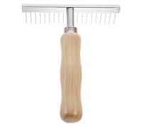 UTHCLO Peigne à Râteau pour Chevaux en Acier Inoxydable avec Manche en Bois, Brosse de Toilettage pour Démêler et Nettoyer Chevaux et Ânes