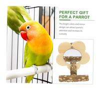 UTHCLO Perchoir Naturel pour Perroquet avec Miroir Support Décoratif et Stimulant Accessoire Durable pour Cage Doiseaux pour Entraînement et Confort