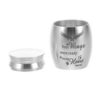 UTHCLO Pet Small Urn Acier Inoxydable avec Ailes Gardiennes Mini Urne Funéraire Portable pour Animaux de Compagnie Récipient Compact pour Cendres de Chiens et Chats