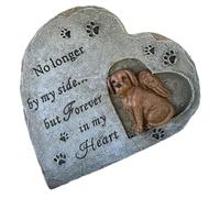 UTHCLO Pierre Commémorative pour Chien Résine Cœur Mémorial pour Animal de Compagnie Marqueur de Tombeau pour Jardin Cadeau Souvenir Personnalisé