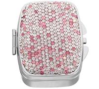 UTHCLO Pilulier Portable Mini Élégant en Métal avec Décoration Brillante, Compartiments Multiples Légers et Résistants pour Organiser Vos Remèdes en Voyage