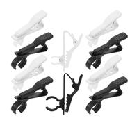 UTHCLO Pince à Microphone Cravate 10 Pièces Noir 85 MM Blanc 6 MM Clips de Fixation Légers et Sécurisés pour Enregistrement Streaming et Prises de Parole Publique