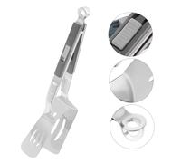 UTHCLO Pince à Steak Coulissante Spatule Viande Cuisson Serrer Accessoires De Grillade Pince à Gril De Plein Air Barbecue Grillage Agrafe Hibachi Tourneur Gris Acier 304