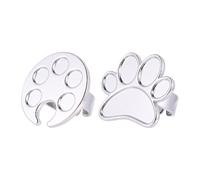 UTHCLO Planche de Décoration pour Ongles Palette Anneau à Forme Unique en Alliage Argenté 2pcs pour Display et Entraînement, Destinée aux Femmes et Salons de Beauté