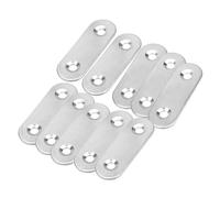 UTHCLO Plaques de Fixation en Acier Inoxydable 20pcs 37x16x1,5mm 2 Trous, Robustes pour Réparation et Assemblage de Meubles et Cadres de Lit en Usage Domestique