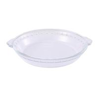UTHCLO Plat à Tarte Verre Transparent Résistant Chaleur Plat de Cuisson Micro-ondes pour Cuisine Familiale pour Tartes Quiches et Rôtis