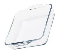 UTHCLO Plat de Cuisson Verre pour Four Micro Ondes et Cuisson Vapeur Plat à Rôtir et Pâtisserie avec Double Poignée Transparent