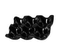 UTHCLO Plateau à Œufs en Céramique Noir, Organiseur Porte-œufs pour Réfrigérateur, Support de Rangement Pratique et Résistant, Bac à Œufs Anti-chocs Cuisine Moderne