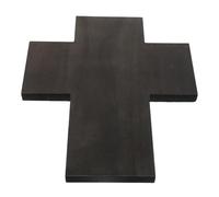 UTHCLO Plateau de Communion Noir en Bois 26x22x1,5 Cm Motif Croix Vintage, Plateau Décoratif Religieux pour Baptême et Première Communion, Accessoire de Cérémonie pour Église