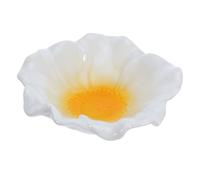 UTHCLO Plateau de Rangement pour Bijoux en Céramique Jaune Dégradé à Motif Floral Vide-Poches Multifonction pour Colliers et Boucles D’Oreilles Plateau Décoratif Présent Anniversaire