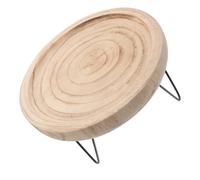 UTHCLO Plateau Rond en Bois Naturel à Trois Pieds, Plateau Décoratif Vintage Multifonction pour Service de Collations et Rangement, Vide-Poches Élégant pour Salle de Bain et Table, 28 Cm