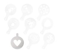 UTHCLO Pochoirs à Café Réutilisables 9 Pièces pour Saint-valentin, Modèles de Décoration pour Latte, Cappuccino et Pâtisserie, Moules en Plastique Solide pour Saupoudrer Sucre, Cacao,